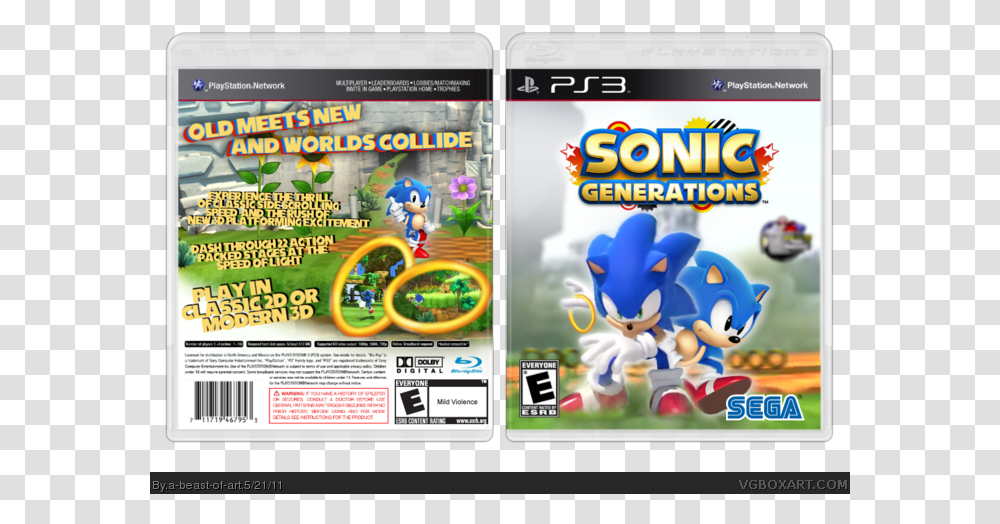 Sonic Generations Box Art Cover Sonic Generations Ps3 Box Art, Angry Birds, Person, Human, Paper Transparent Png