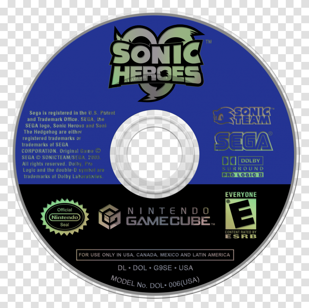 Sonic Heroes Details Launchbox Games Database Nintendo Gamecube, Disk, Dvd Transparent Png