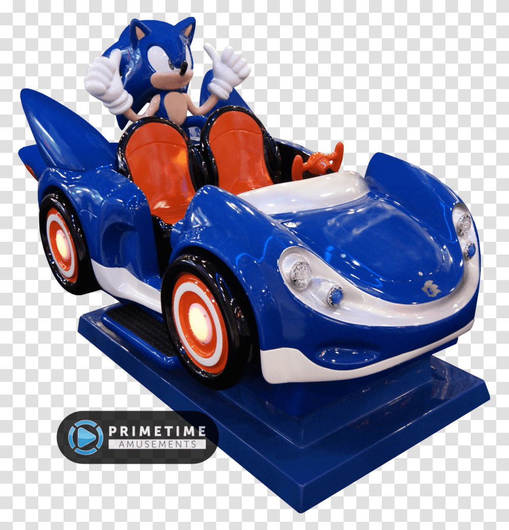 Sonic Kiddie Ride By Sega Sonic Sega All Stars Racing Arcade, Wheel, Machine, Kart, Vehicle Transparent Png