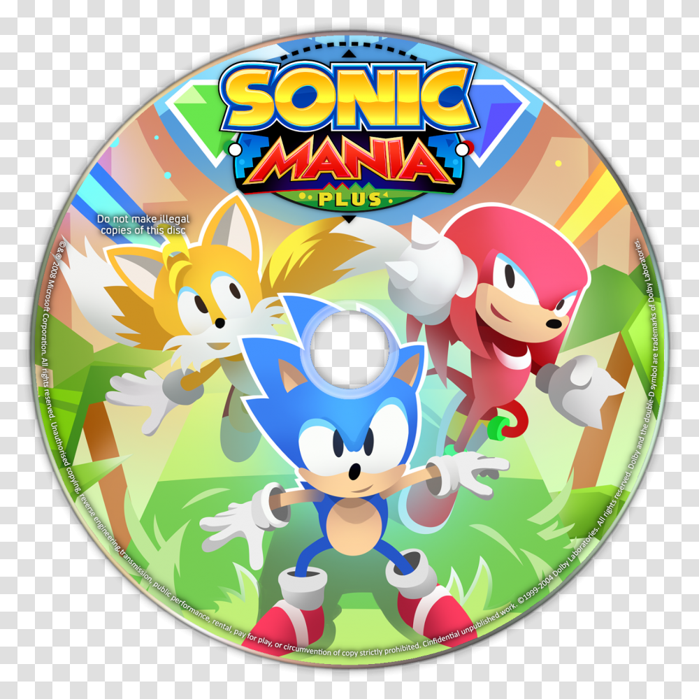 Sonic Mania Plus Details Launchbox Games Database Sonic Mania Poster, Disk, Dvd Transparent Png