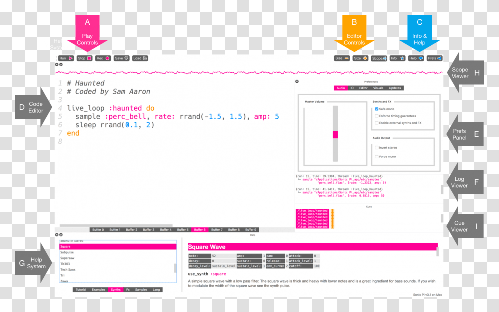 Sonic Pi Interface Sonic Pi Comment, File, Word, Webpage Transparent Png