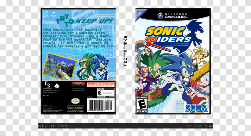 Sonic Riders Box Art Cover Cartoon, Super Mario, Comics, Book, Poster Transparent Png