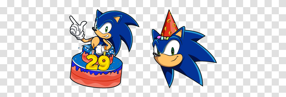 Sonic The Hedgehog 29th Birthday Cursor - Custom Sonic The Hedgehog 29th Birthday, Clothing, Apparel, Birthday Cake, Food Transparent Png