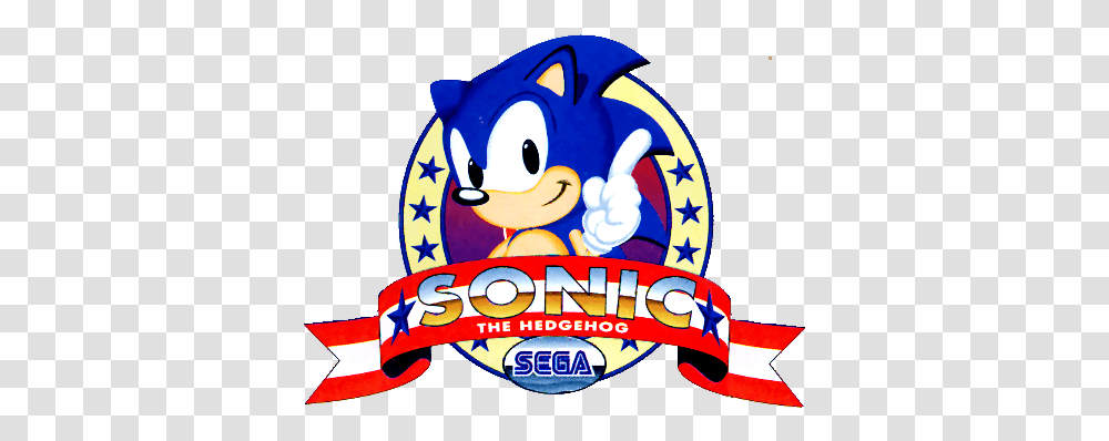 Sonic The Hedgehog Game Logo Image Sonic The Hedgehog Emblem, Label, Text, Circus, Leisure Activities Transparent Png