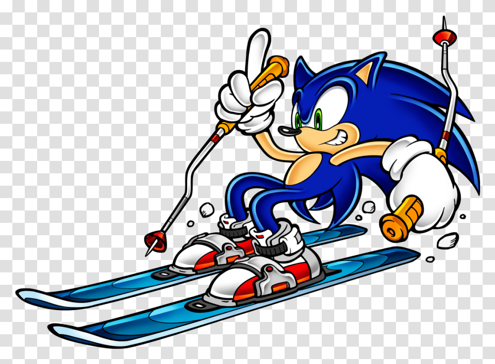 Sonic The Hedgehog Skiing, Kart, Vehicle, Transportation, Bobsled Transparent Png