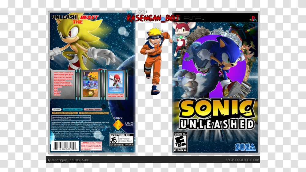 Sonic Unleashed Psp Box Art Cover Sonic Unleashed, Person, Human, Super Mario, Toy Transparent Png