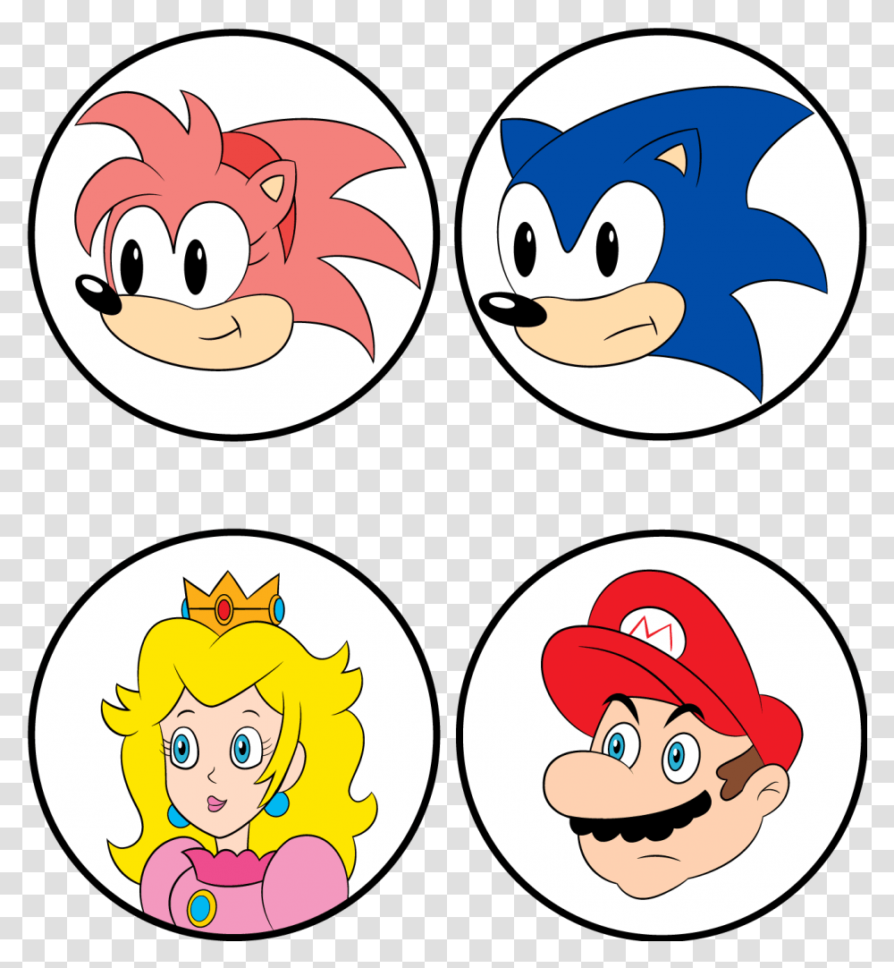 Sonic Vs Mario Cartoon, Label, Sticker, Pattern Transparent Png