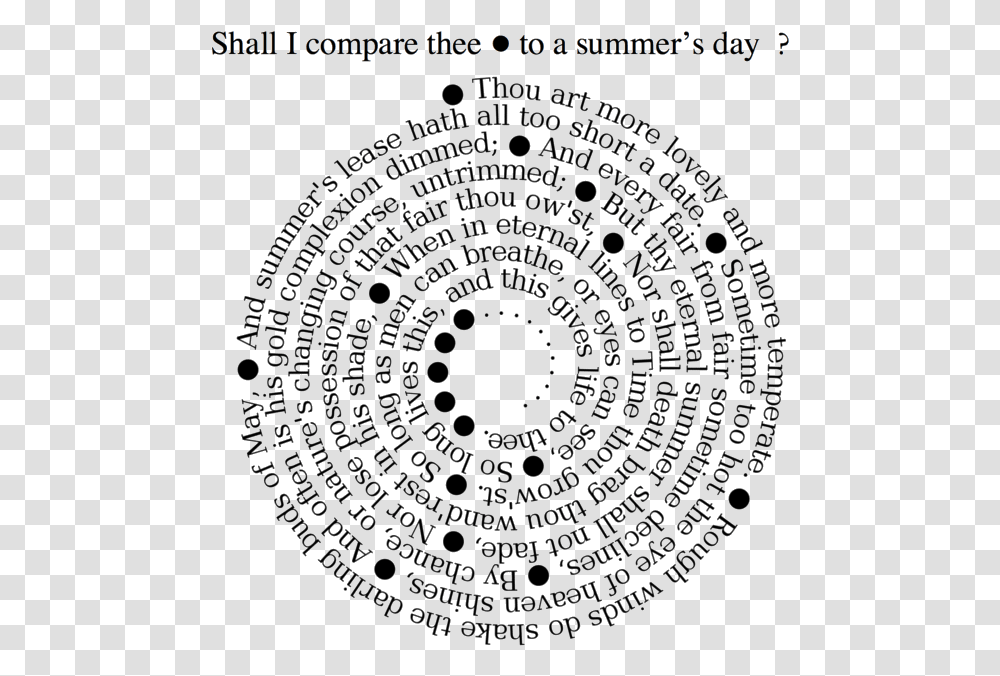 Sonnet 18 With Black Holes Circle, Text, Menu, Spiral, Nature Transparent Png