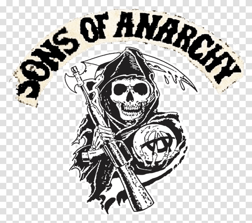 Sons Of Anarchy Logos Photo Son Of Anarchy Front Sons Of Anarchy Logo, Person, Human, Pirate Transparent Png
