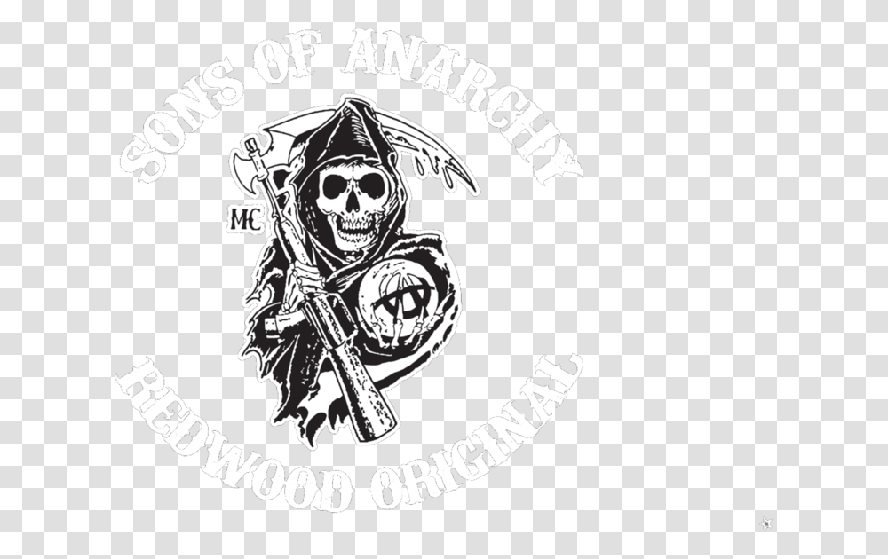 Sons Of Anarchy Reaper Logo Image Son Of Anarchy Logo, Person, Human, Pirate Transparent Png