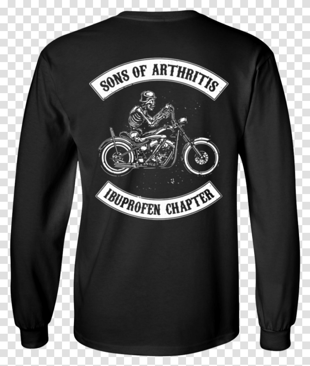 Sons Of Arthritis Ibuprofen Chapter, Sleeve, Long Sleeve, Motorcycle Transparent Png