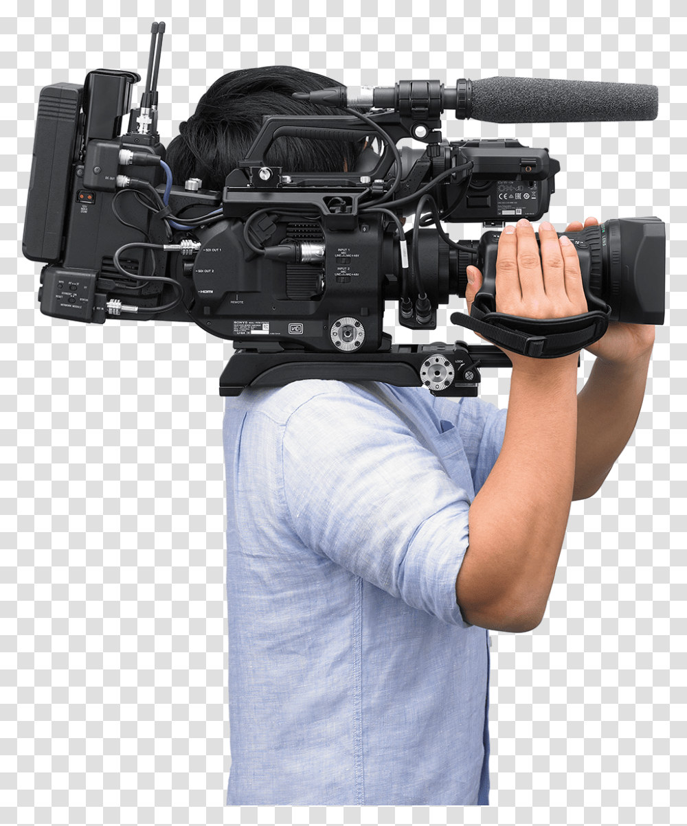 Sony Cbk Fs7bk Sony, Camera, Electronics, Video Camera, Person Transparent Png