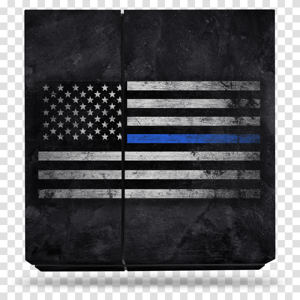 Sony Ps4 Thin Blue Line Decal Skin Kit Flag With Green Line, Tarmac, Rug, Road Transparent Png