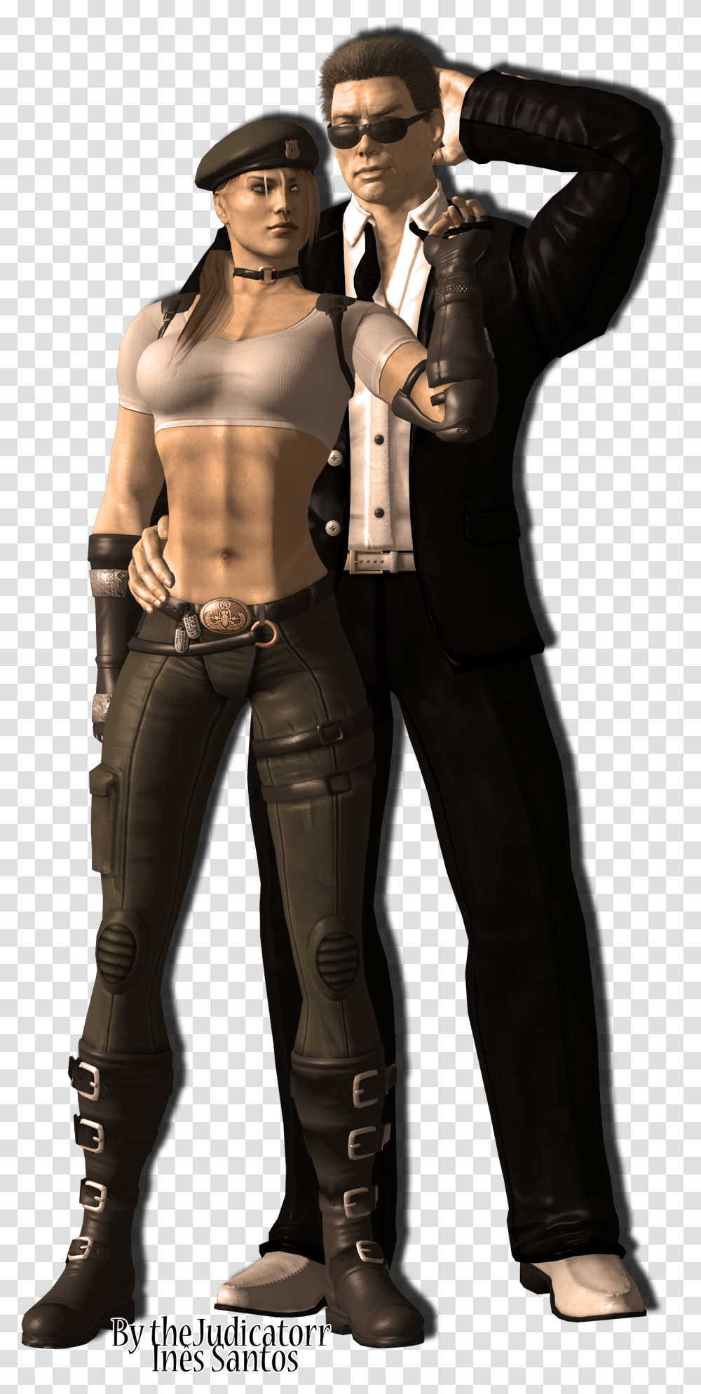 Sonya And Johnny Cage By Yneziinha Johnny Cage Sonya Sonya Y Johnny Cage, Person, Sunglasses, Helmet Transparent Png