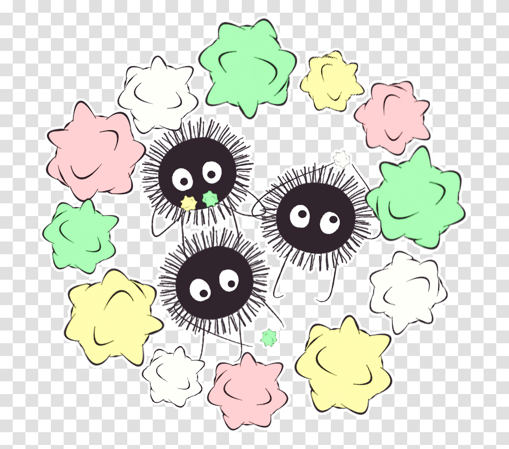 Soot Sprites And No Face From Spirited Away Look At, Drawing, Doodle Transparent Png