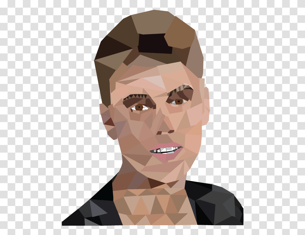 Sophia S Justin Bieber Low Poly Project Download Illustration, Head, Face, Tie, Accessories Transparent Png