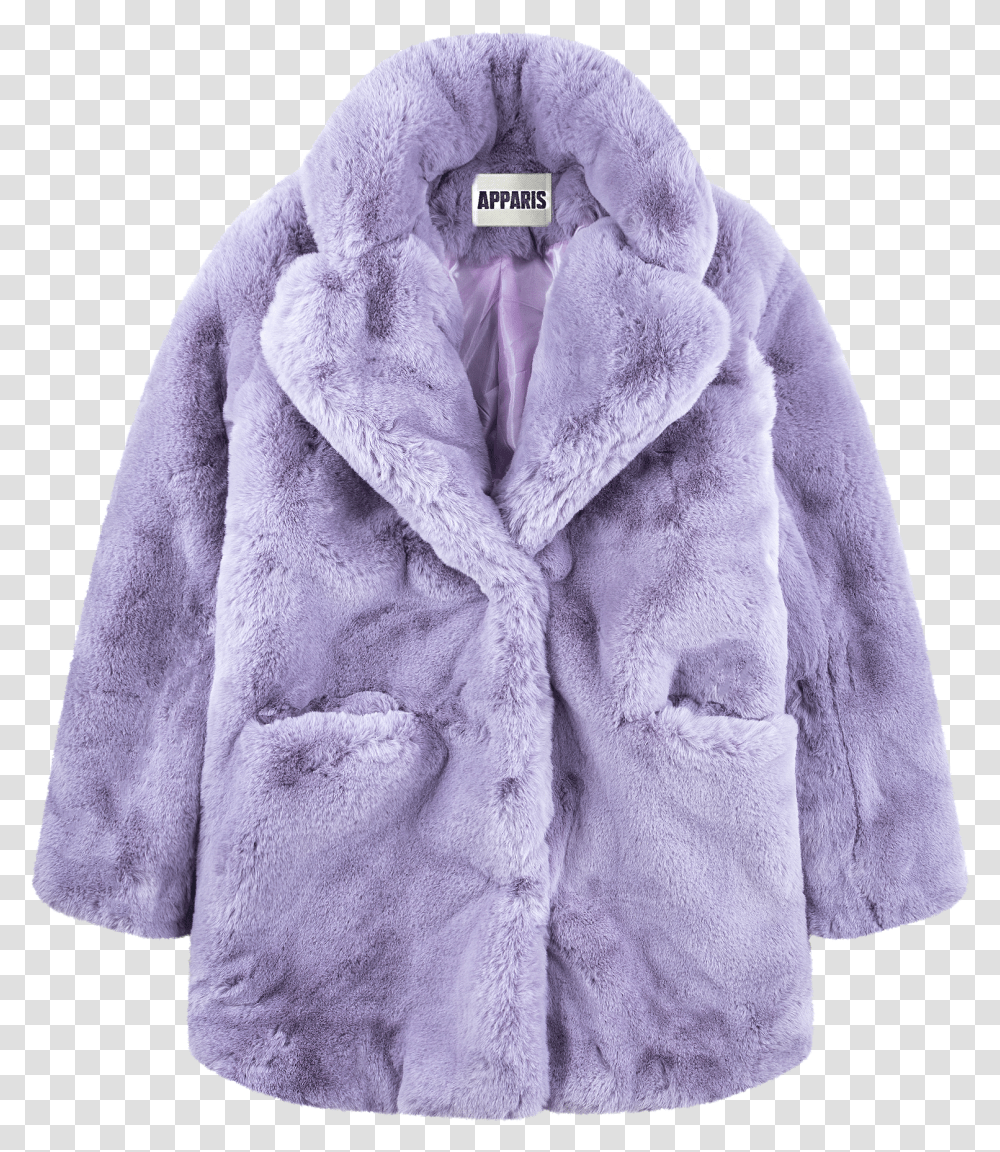 Sophie Lavender Faux Fur Coat Transparent Png