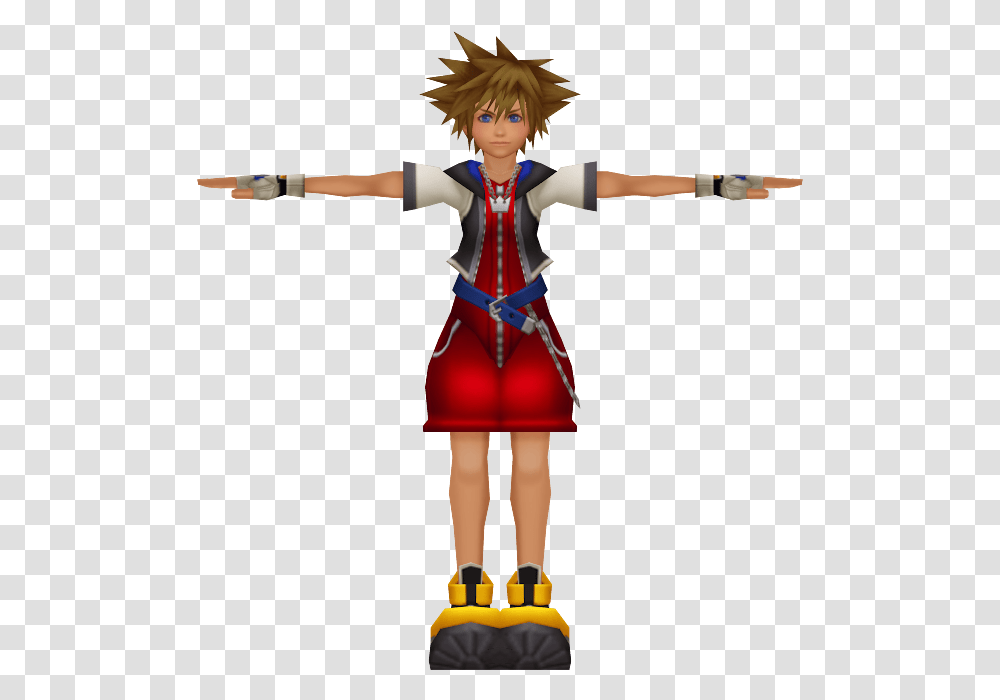 Sora Hearts 1 Outfit Kingdom Hearts 3d Model, Person, Human, Toy, Final Fantasy Transparent Png