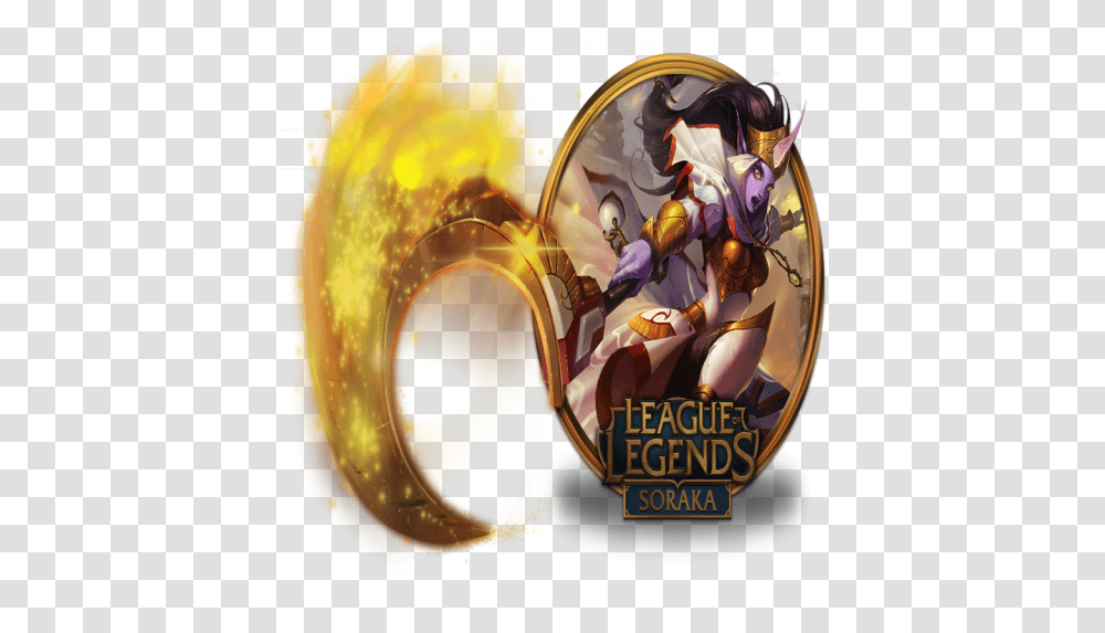 Soraka Free Icon Of League Legends Gold Border Icons Fictional Character, Ornament, Graphics, Art, Pattern Transparent Png