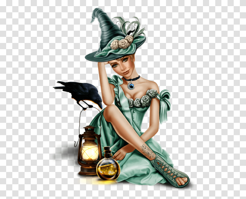 Sorcire Tube Halloween Strega Witch Illustration, Person, Human, Lantern, Lamp Transparent Png