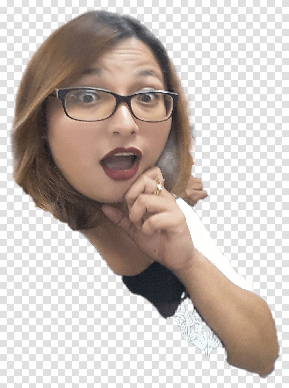 Sorprendida Freetoedit Girl, Person, Human, Glasses, Accessories Transparent Png