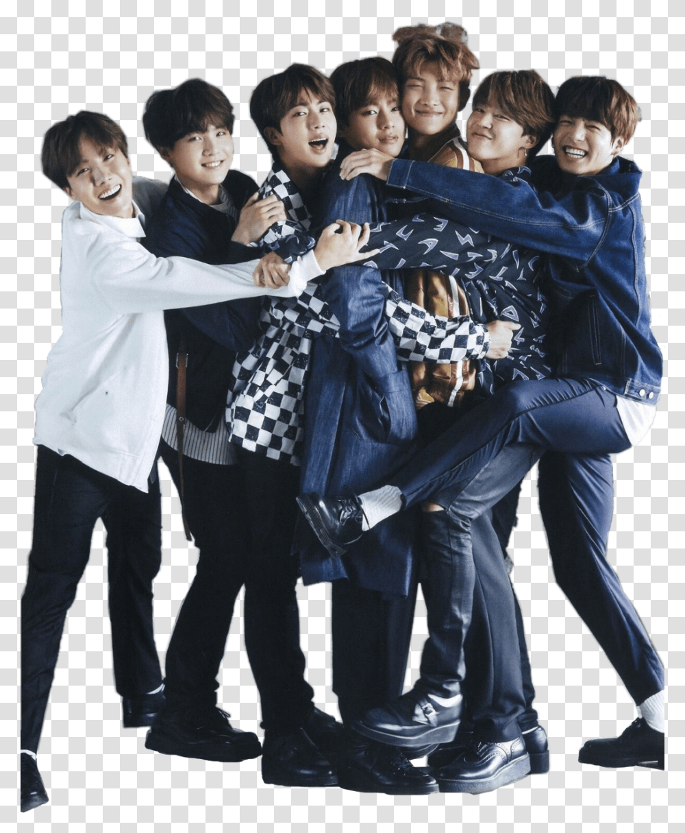 Sorry For This Messy Sticker Bts Group Pictures Cute, Person, People, Pants Transparent Png