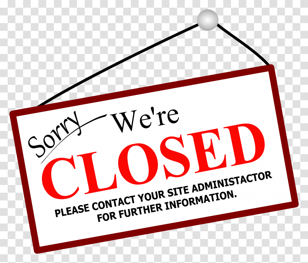 Sorry We Are Closed Closed Good Friday 2018, Paper, Business Card, Label Transparent Png