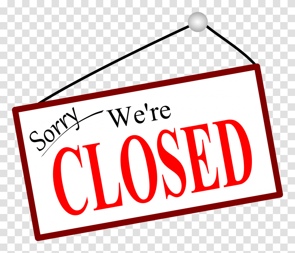 Sorry Were Closed Sign Vector Clipart Image, Label, Word Transparent Png