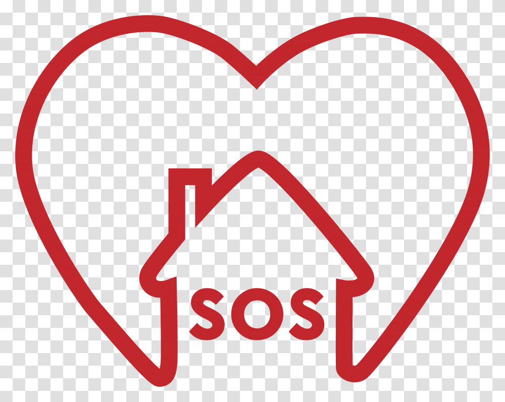 Sos Home Protect Heart With House Shape, Label, First Aid, Sticker Transparent Png