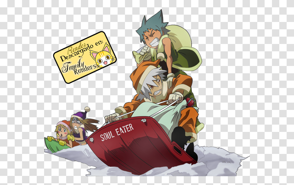 Soul Eater Merry Christmas, Person, Human, Sled, Text Transparent Png
