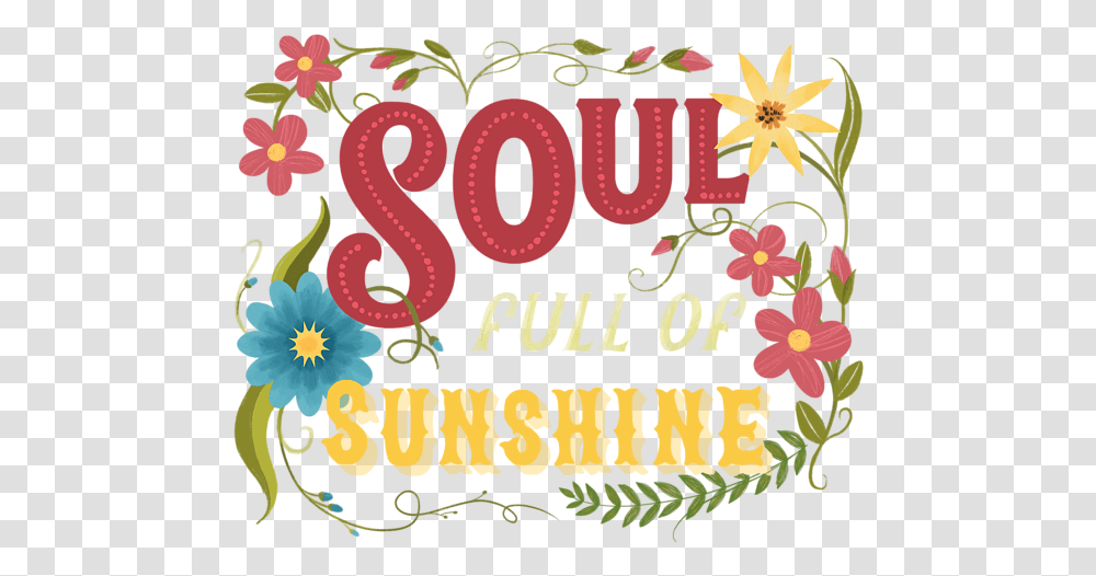 Soul Full Of Sunshine Vintage Floral Sign Weekender Tote Bag Floral, Label, Text, Alphabet, Diwali Transparent Png
