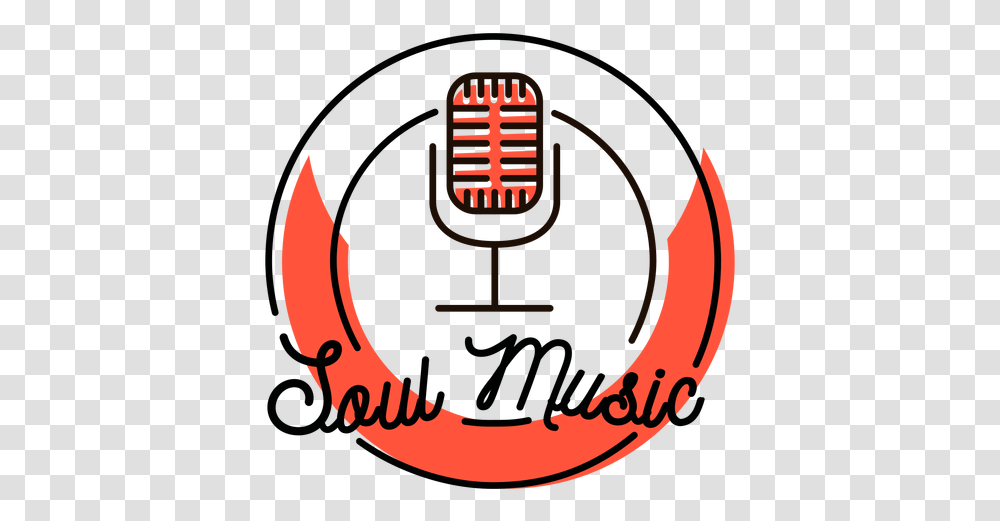 Soul Music Retro Microphone Symbol Circle, Horseshoe, Text Transparent Png