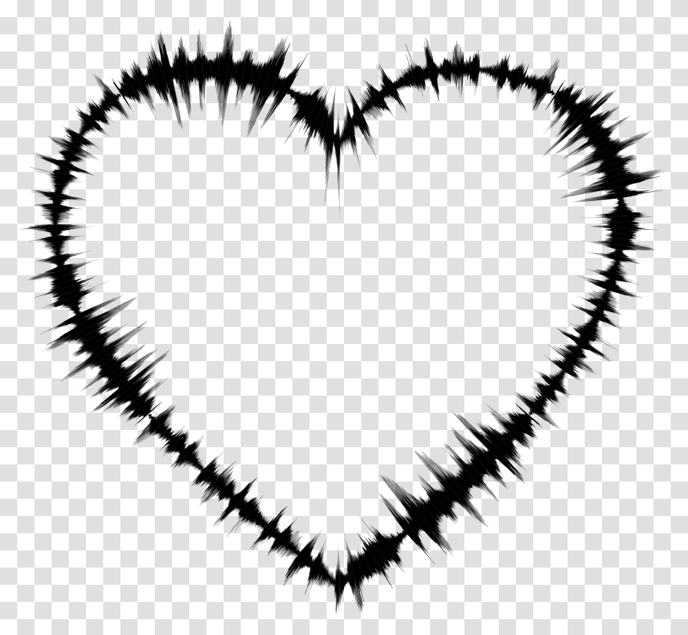 Sound Waves Heart Icons Sound Wave Heart Svg, Gray Transparent Png