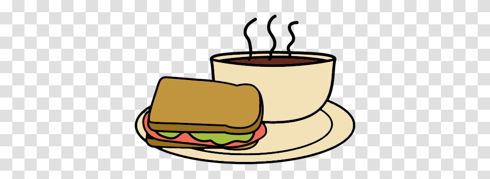 Soup And Sandwich Clip Art, Saucer, Pottery, Food, Meal Transparent Png
