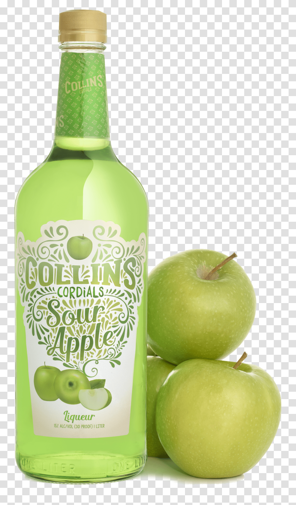 Sour Apple Liqueur Collins Cordials - Granny Smith, Fruit, Plant, Food, Beverage Transparent Png