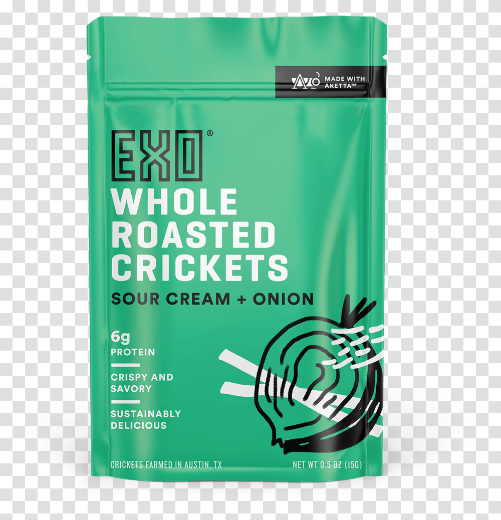Sour Cream Amp Onion Roasted Crickets Exo Whole Roasted Crickets, Bottle, Paper, Bag, Poster Transparent Png