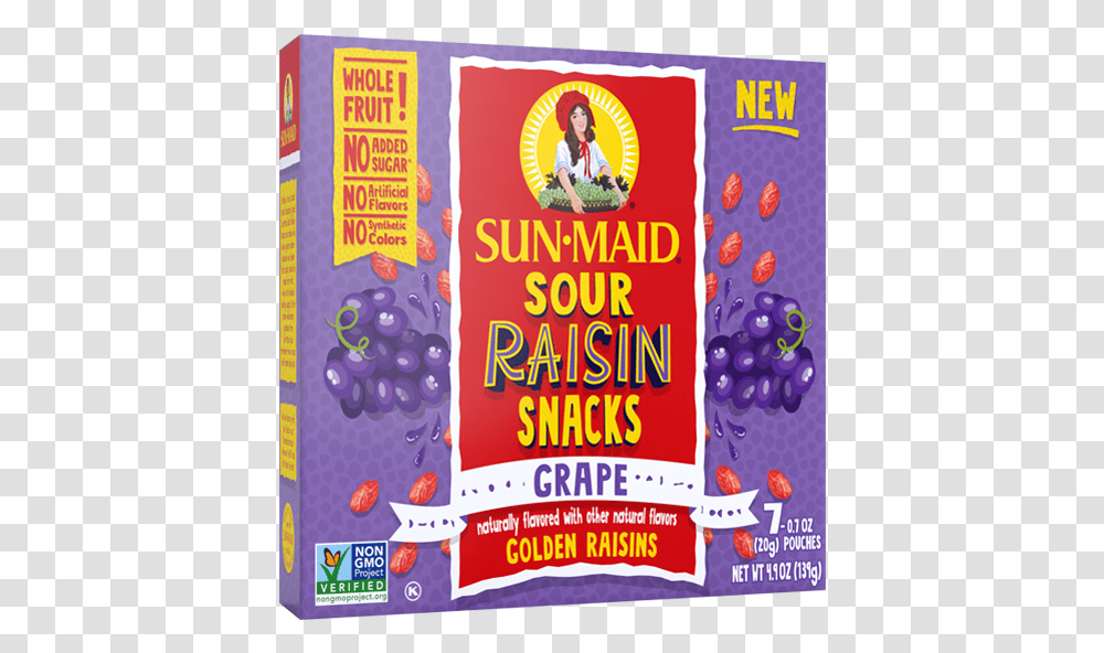 Sour Grape V16 Sun Maid Sour Raisin Snacks, Advertisement, Poster, Flyer, Paper Transparent Png