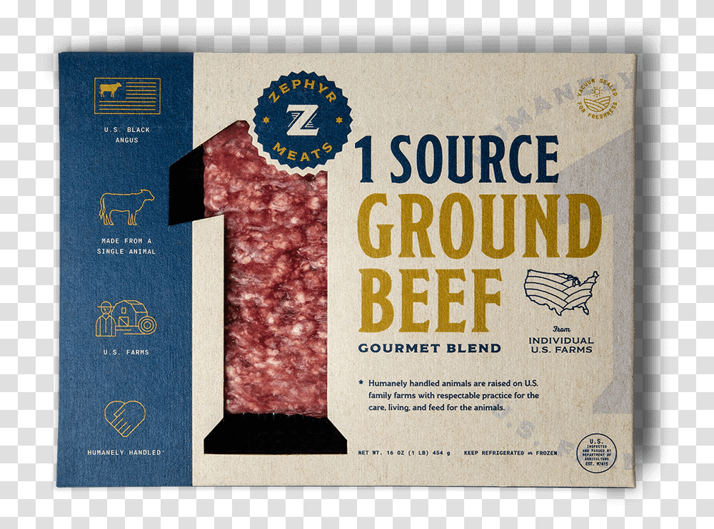 Source Ground Beef Package Front Zephyr Foods 1 Source Ground Beef, Advertisement, Poster, Flyer, Paper Transparent Png