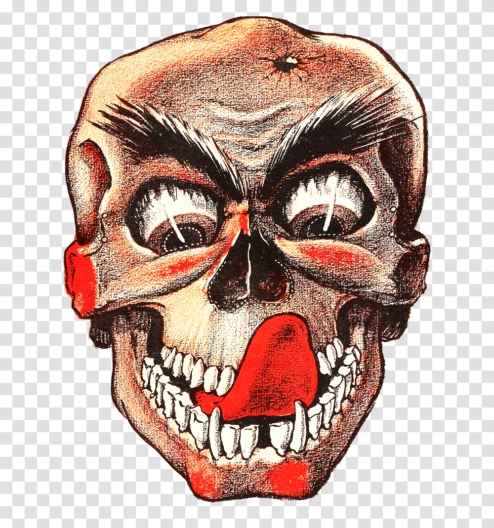 Source Wpclipart Com Report Scary Skull Vintage Paper Halloween Masks, Person, Human, Modern Art Transparent Png