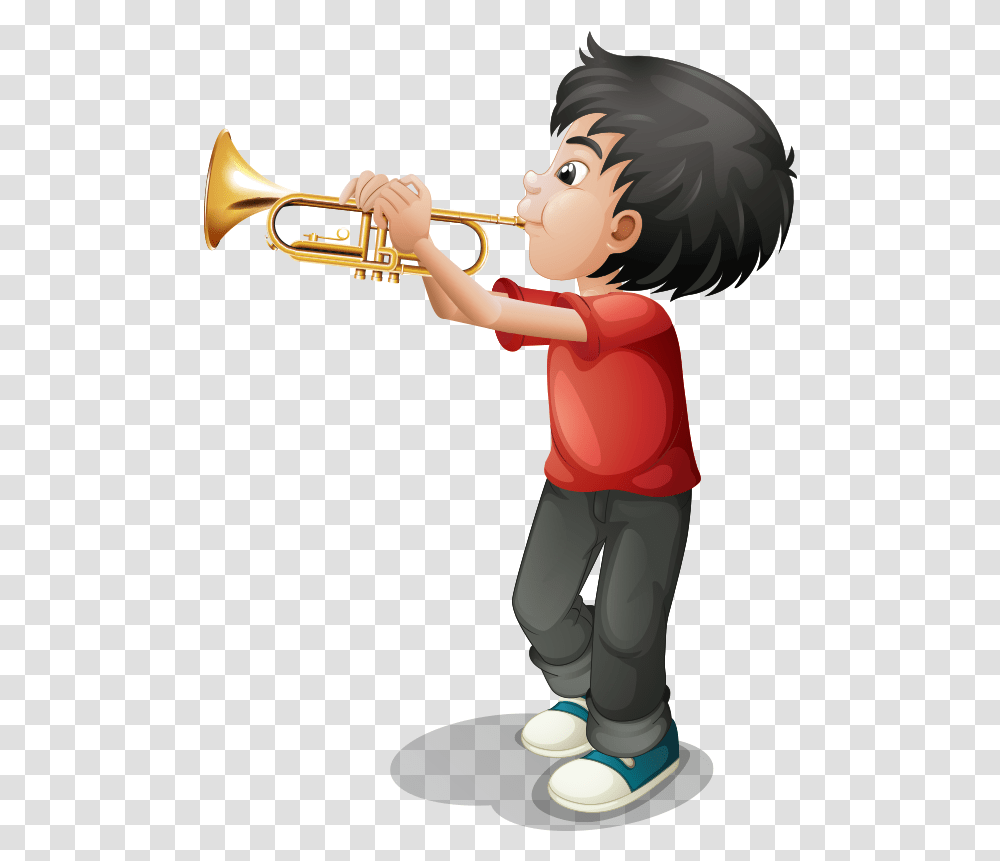 Sousaphone Clipart Play Musical Instruments Cartoon, Trumpet, Horn, Brass Section, Cornet Transparent Png