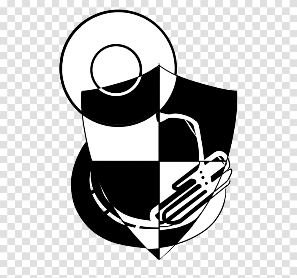 Sousaphone Drawing Clip Art Library Emblem, Label, Text, Stencil, Symbol Transparent Png
