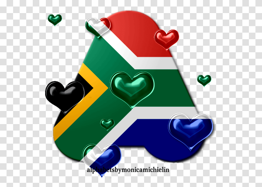 South Africa Flag Alphabet And Heart, Text, Graphics, Symbol, Number Transparent Png