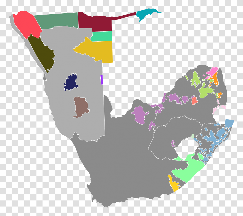 South Africa South West Africa Bantustans Map, Plot, Diagram, Hand Transparent Png