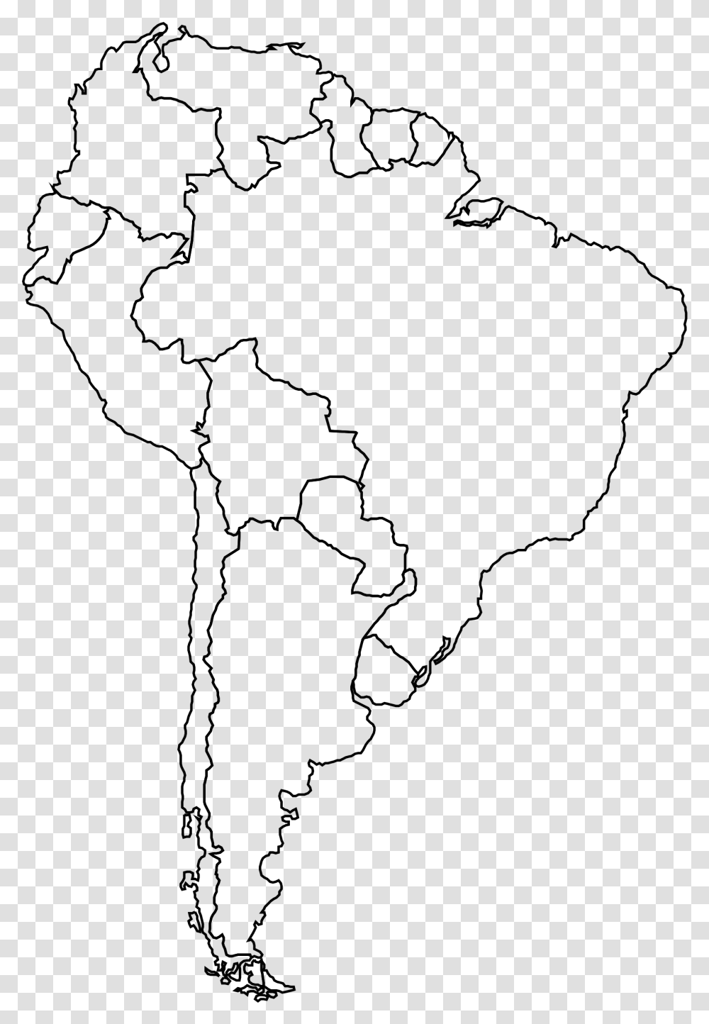 South America Map, Gray, World Of Warcraft Transparent Png