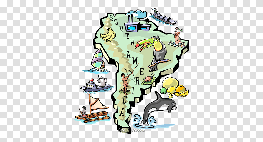 South America Map Royalty Free Vector Clip Art Illustration, Comics, Book, Poster, Advertisement Transparent Png