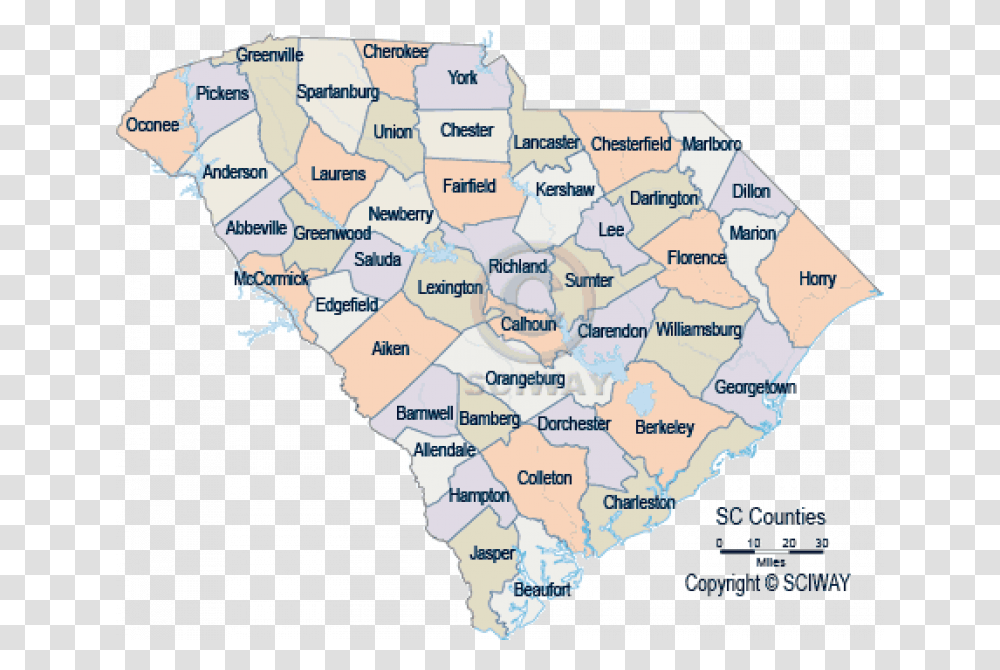 South Carolina Detailed County Maps On South Carolina Map Of South Carolina, Diagram, Plot, Atlas Transparent Png