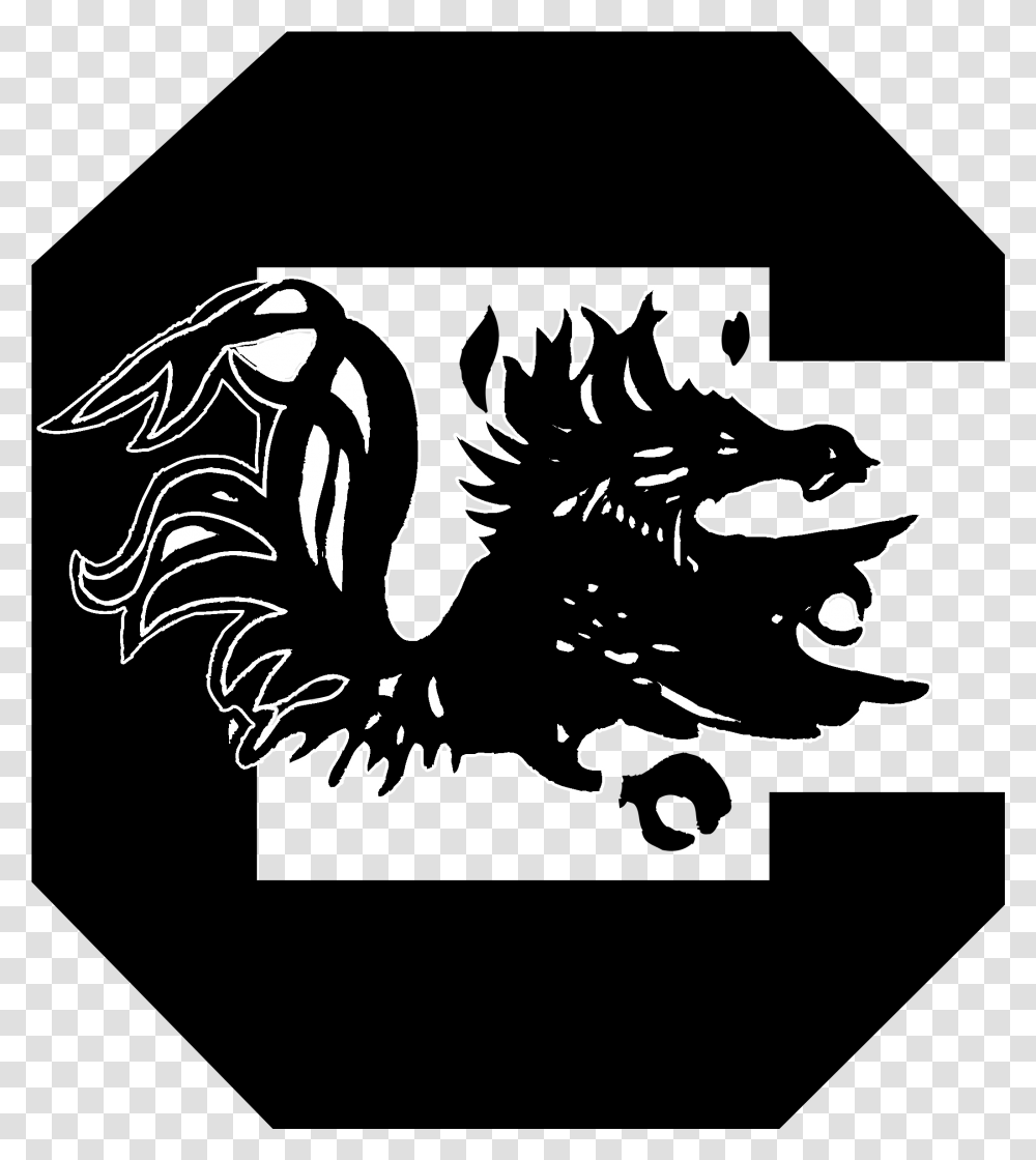 South Carolina Logo Amp Svg Vector Mascot Of University Of South Carolina, Stencil, Animal, Dragon Transparent Png