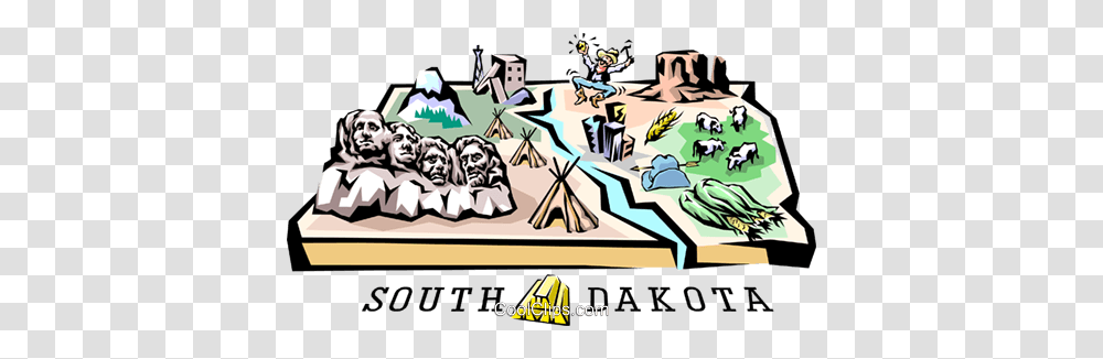 South Dakota Vignette Map Royalty Free Vector Clip Art, Person, Graffiti, Book, Comics Transparent Png