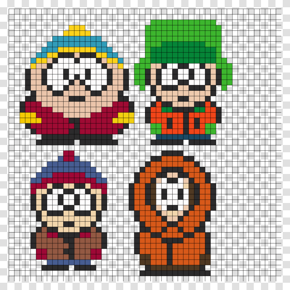 South Park Perler Bead Pattern Bead Sprite South Park, Rug, Pac Man Transparent Png