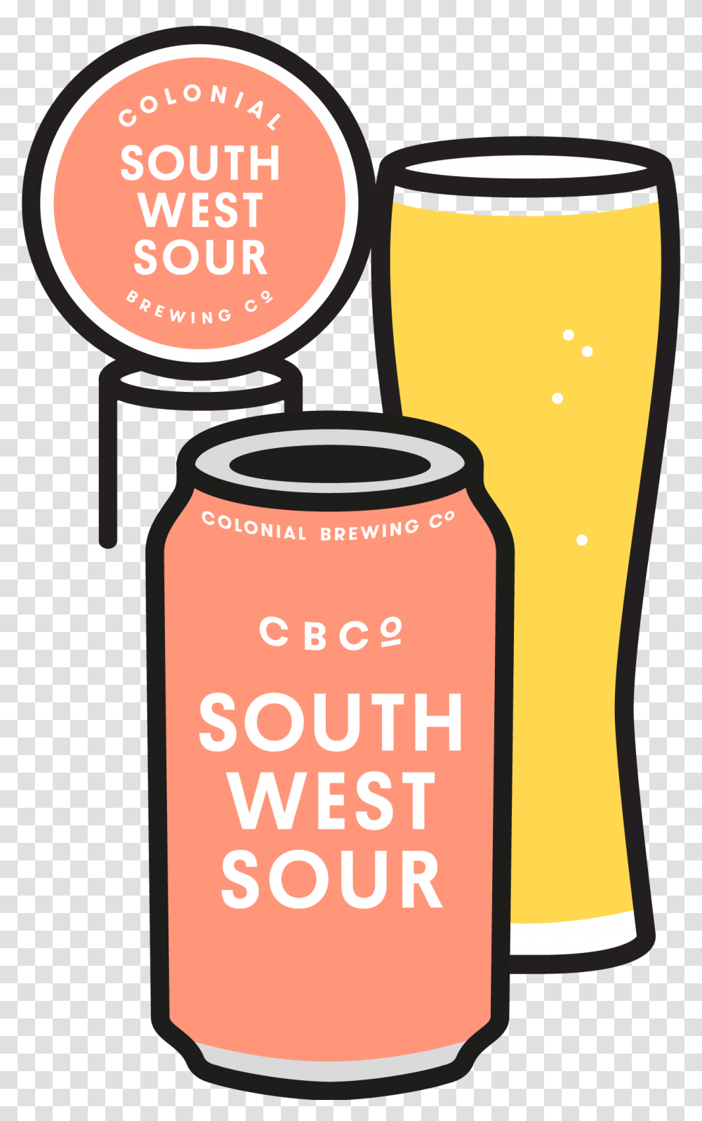 South West Sour Colonial Brewing Co, Tin, Can, Beverage, Drink Transparent Png